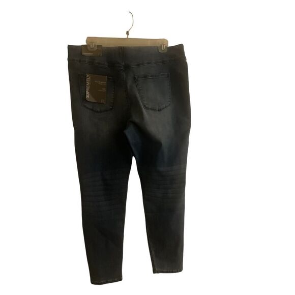 NWT Soft Surroundings Supremely Soft Pull on skinny Jeans Comfort Waist Size PL - Picture 8 of 16